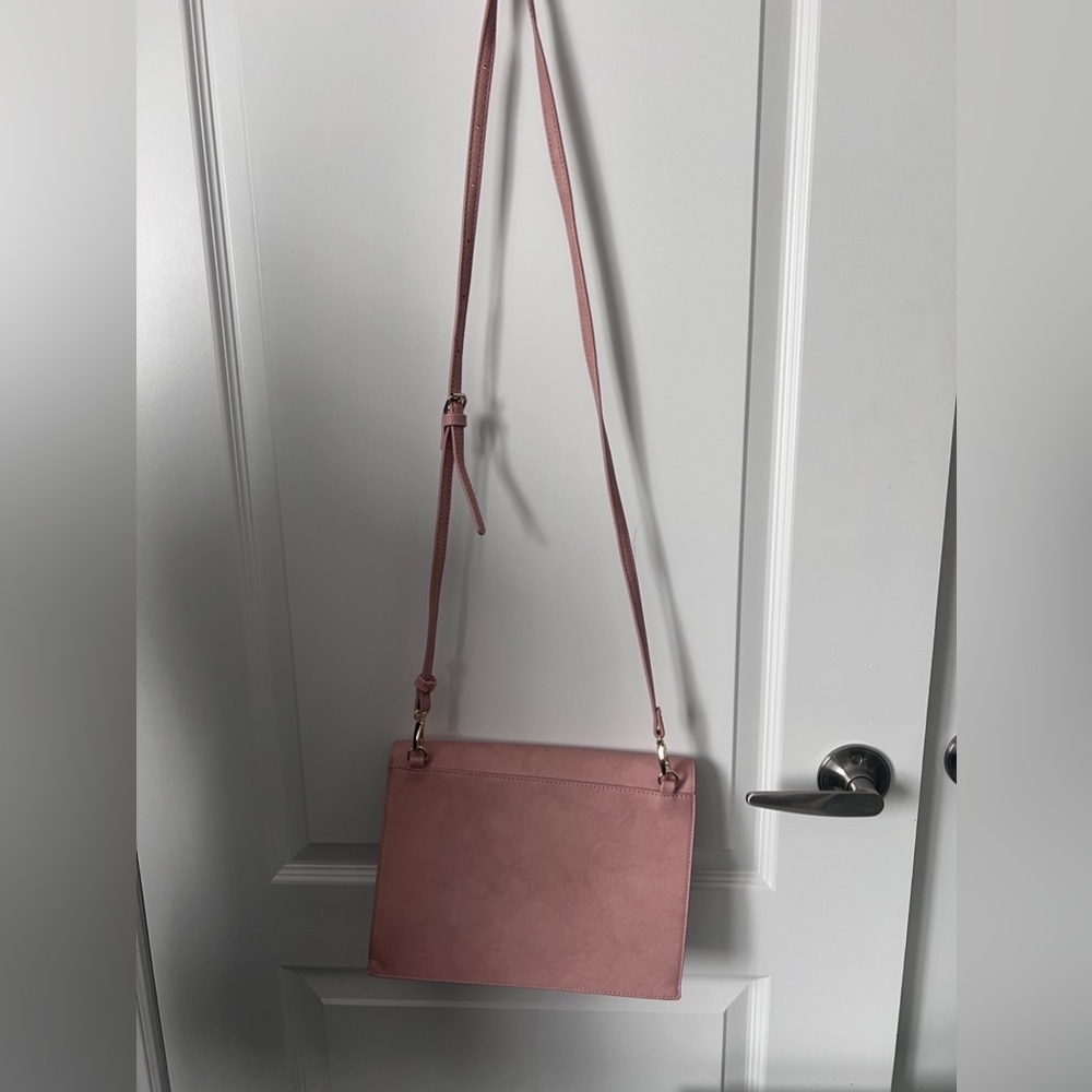 JustFab |  Rose Pink Crossbody Bag With Tassels - Picture 4 of 6